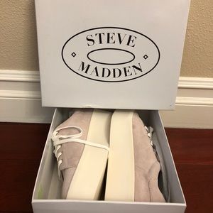 Steve Madden Womens Palmer Suede Platform Sneaker Size 9.5M Pink Pristine
